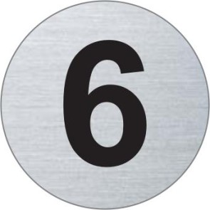 Nummer 6 Edelstahlschild 7294-6