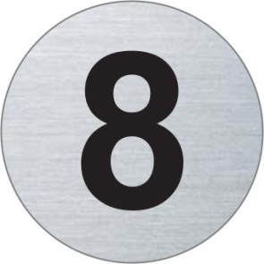 Nummer 8 Edelstahlschild 7294-8