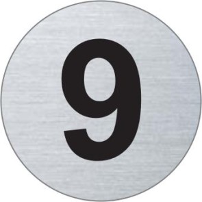 Nummer 9 Edelstahlschild 7294-9
