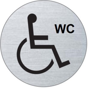 Rollstuhl WC Edelstahlschild 7327