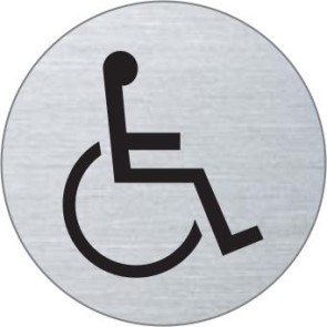 Rollstuhl Edelstahlschild 7512