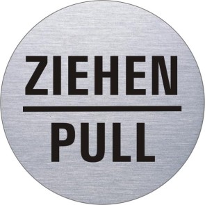 ZIEHEN/PULL Edelstahlschild 7720