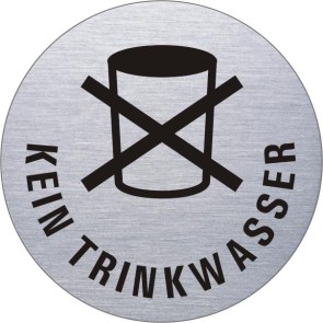 KEIN TRINKWASSER Edelstahlschild 7750