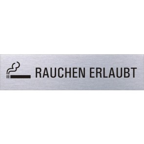 RAUCHEN ERLAUBT Edelstahlschild 8024