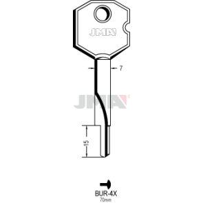 Schlüsselrohling - BUR-4X
