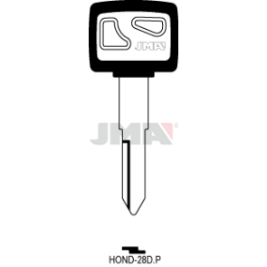 Schlüsselrohling-Plastikkopf - HOND-28D.P