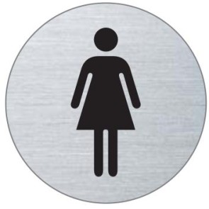 WC Damen Edelstahlschild 8472