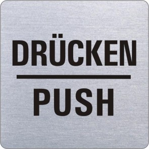 DRÜCKEN/PUSH Edelstahlschild 8923