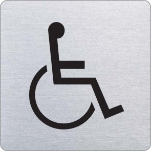 Rollstuhl Edelstahlschild 8934