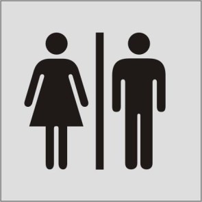 WC Damen/Herren Aluminiumschild 9712-E