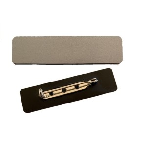 Ansteckschild mit Sicherheitsnadel abgerundet