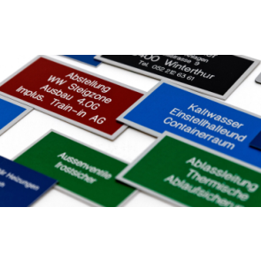 Bezeichnungsschilder Aluminium mit Rand
