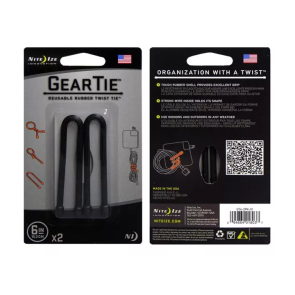 Gear Tie - Gummiflex-Binder / Torsion élastique - 6 Inch/15.2cm lang (schwarz)