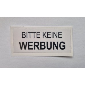 BITTE KEINE WERBUNG - Aufkleber Deutsch