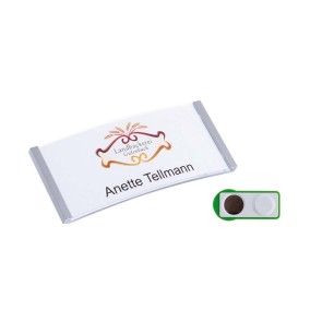 Ansteckschild aus Kunststoff Print
